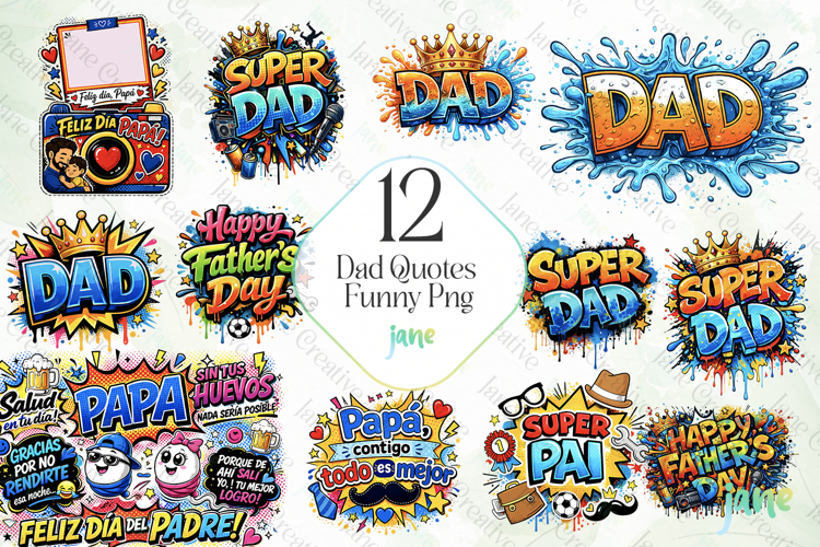 Dad Quotes Funny PNG Bundle