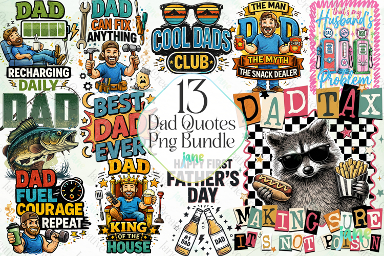 Dad Quotes Png Bundle Sublimation