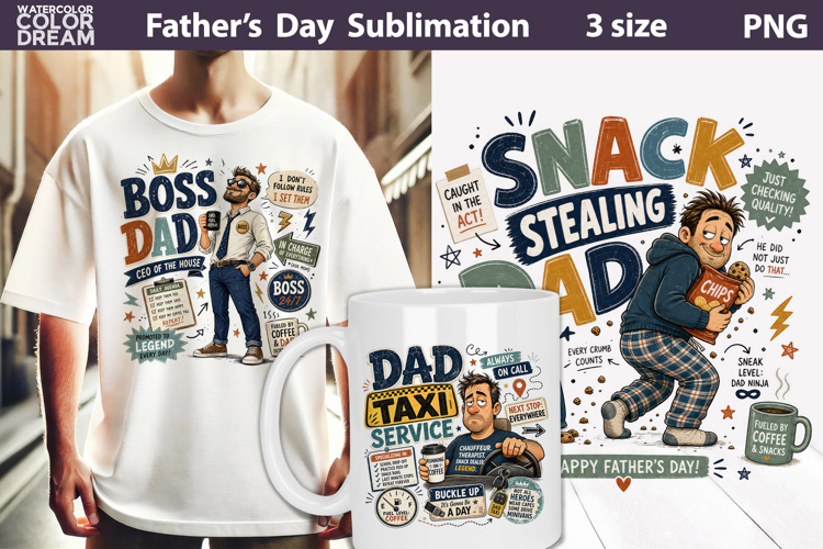 Funny Father's Day T Shirt Sublimation | Dad Quotes Clipart example image 1