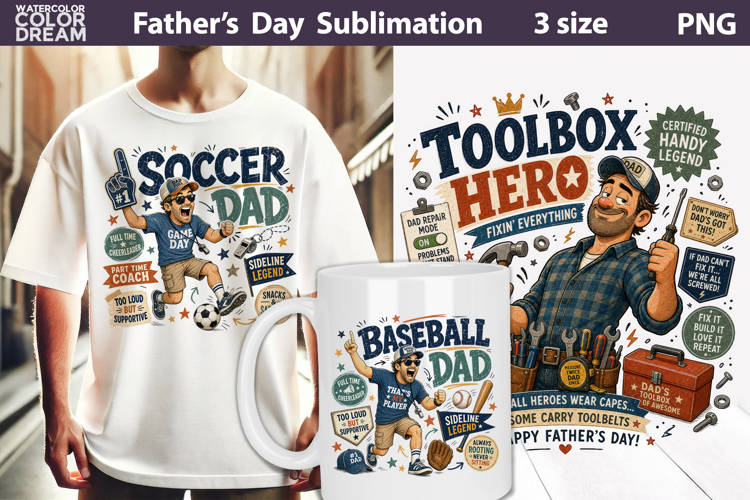 Funny Sports Dad | Father’s Day Sublimation example image 1