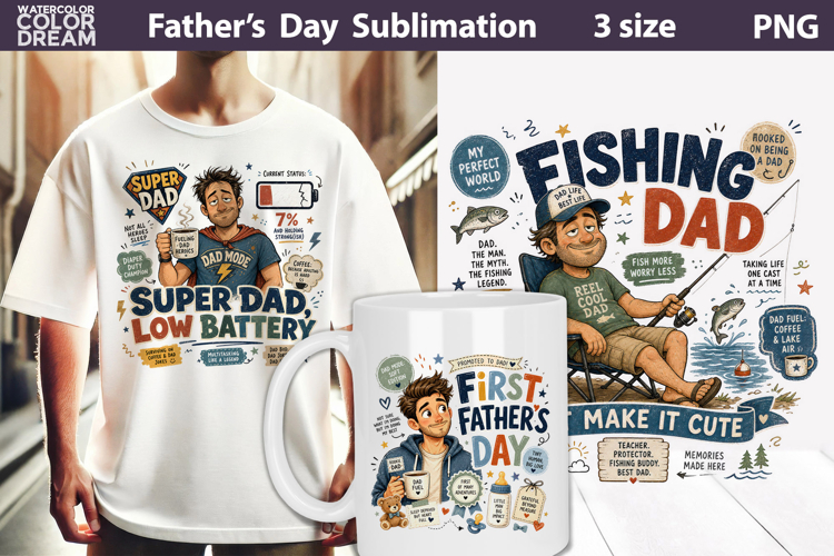 Funny Dad Quotes | Father’s Day Sublimation example image 1