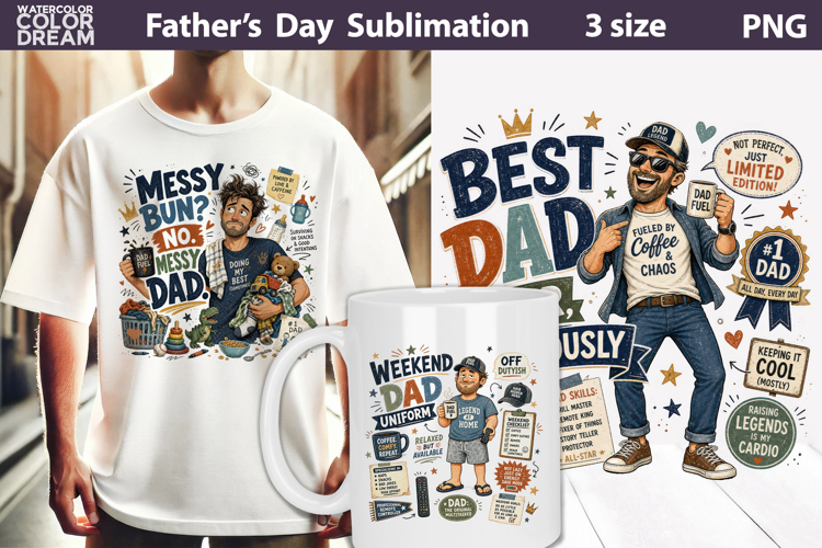 Funny Dad Quotes | Father’s Day Sublimation example image 1