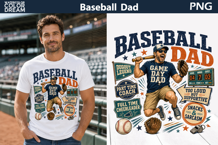 Baseball Dad T Shirt | Fathers Day Sublimation