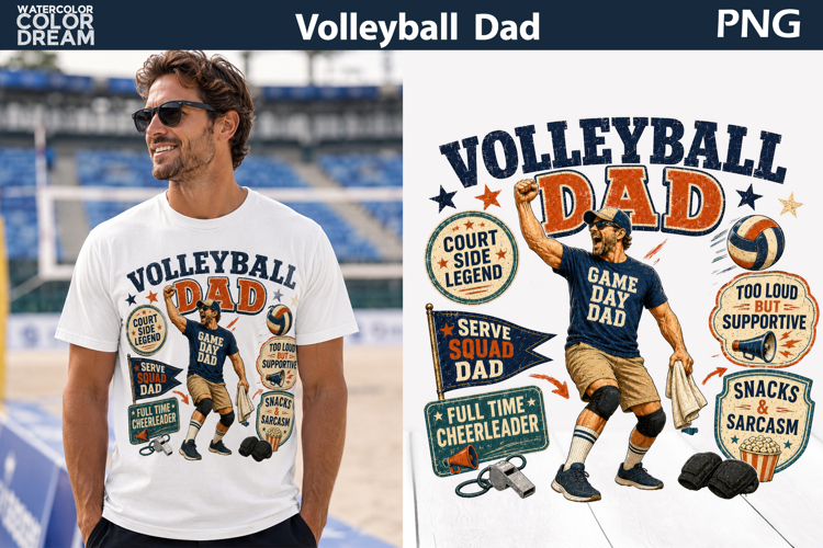 Volleyball Dad T Shirt | Fathers Day Sublimation