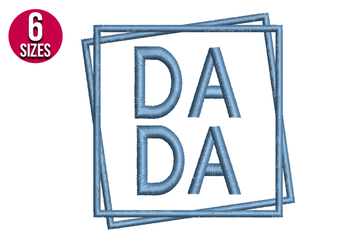Dada Text Machine Embroidery Design - 6 Sizes