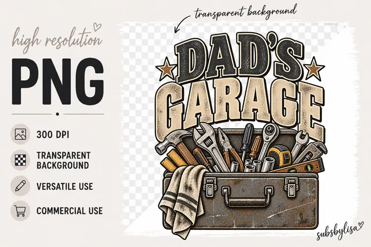 Dad's Garage png, Father's Day png, Mechanic png, Handyman