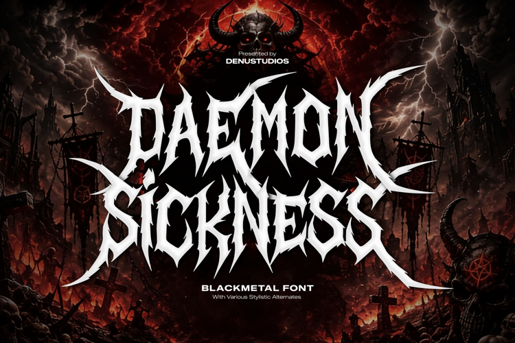 Daemon Sickness | Black Metal Font
