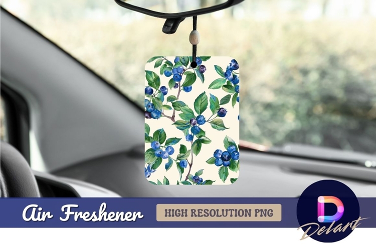 Watercolor blueberry branch Air Freshener PNG