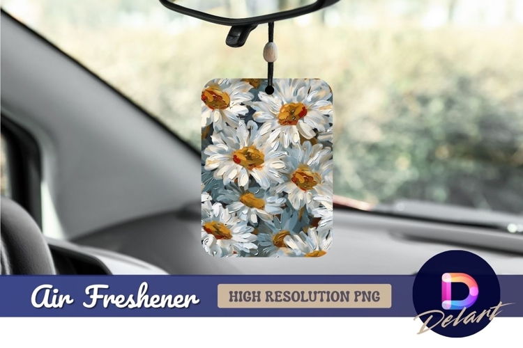 Daisies oil painting floral Air Freshener PNG