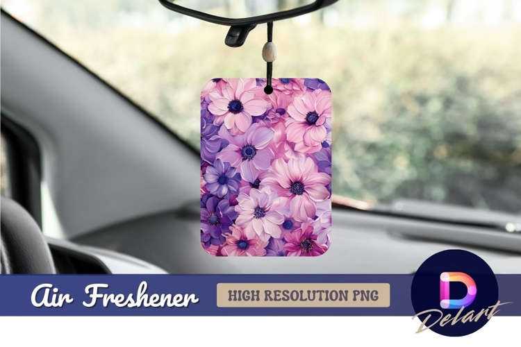 Pink purple flower background floral Air Freshener PNG