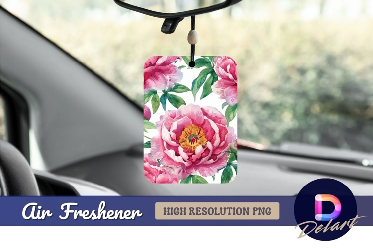 Watercolor pink peony flower floral Air Freshener PNG