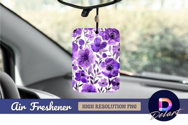 Purple floral watercolor Air Freshener PNG