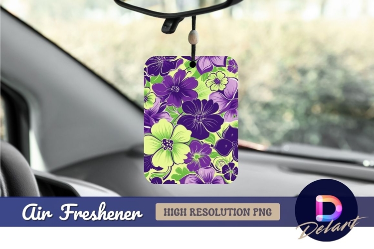 Purple and green floral Air Freshener PNG