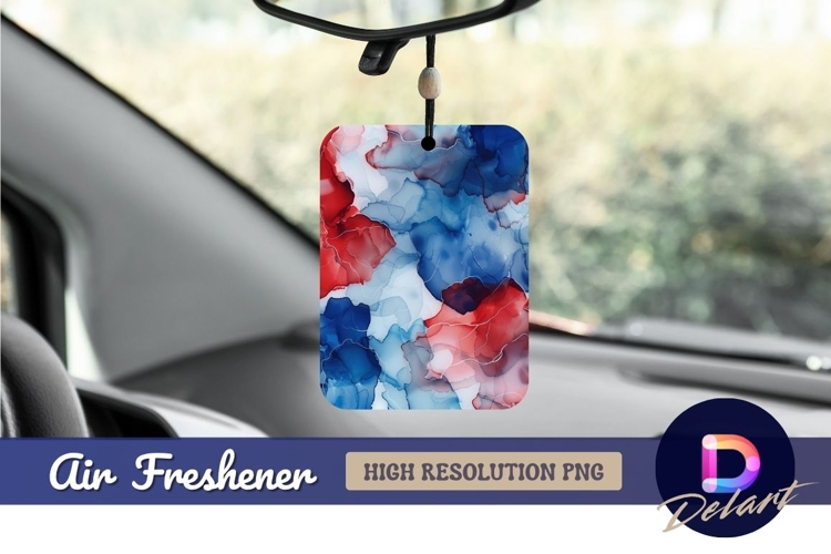 Abstract alcohol ink painting red Air Freshener PNG