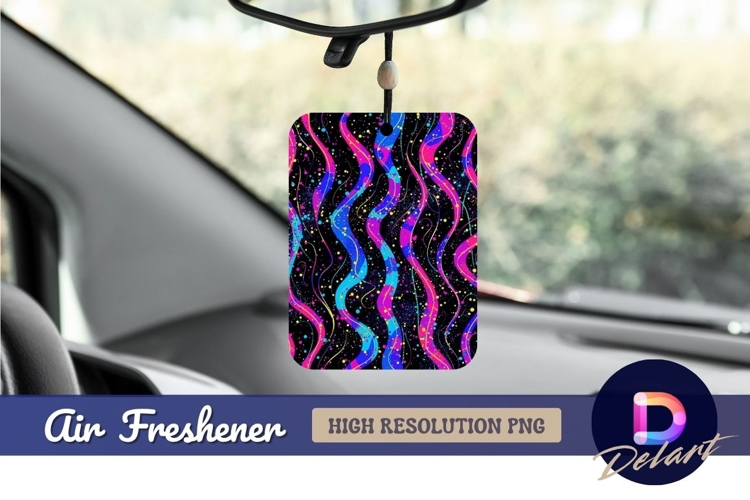 Colorful abstract wavy lines pattern Air Freshener PNG