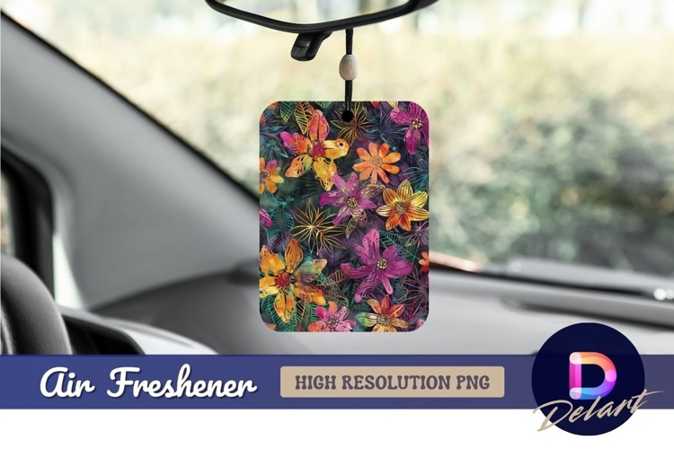 Colorful floral background Air Freshener PNG