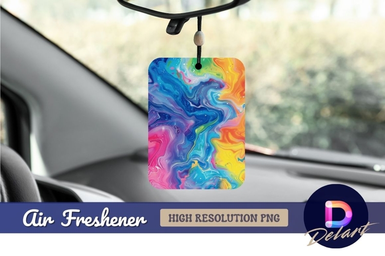 Colorful abstract swirls design background Air Freshener PNG