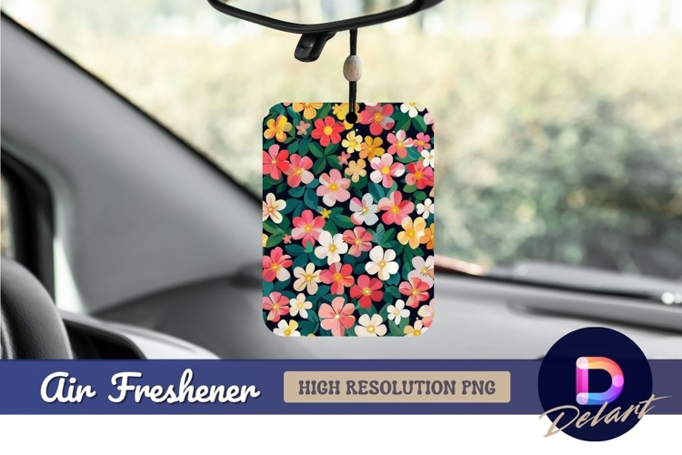 Floral pattern with dark background Air Freshener PNG