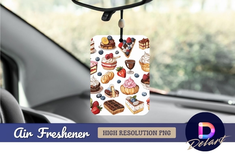 Watercolor dessert collection Air Freshener PNG