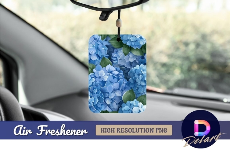 Blue hydrangea flower pattern Air Freshener PNG