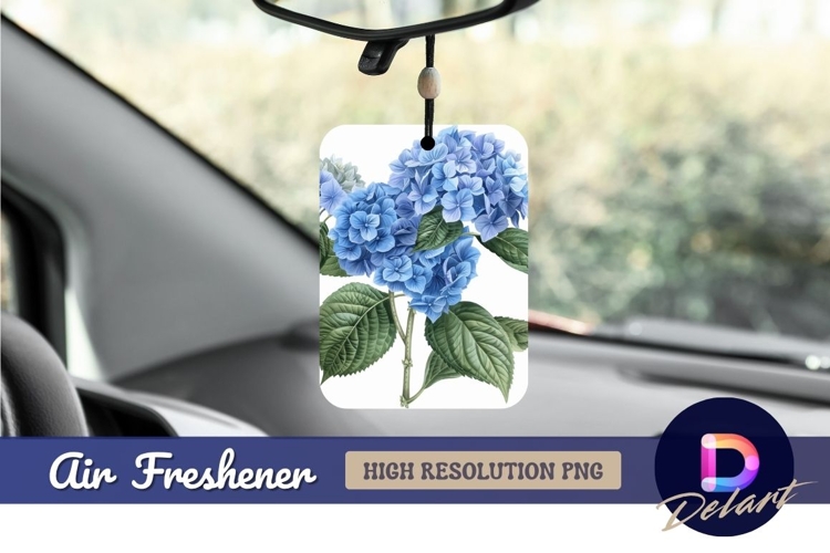 Blue hydrangea botanical illustration Air Freshener PNG