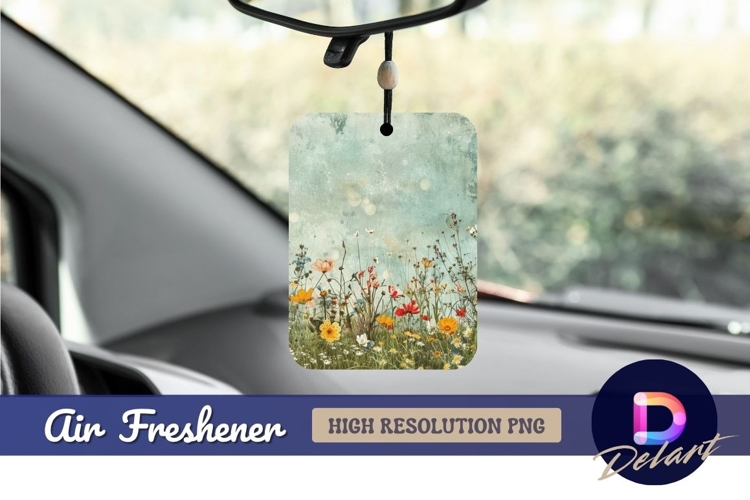 Wildflower meadow with distressed Air Freshener PNG