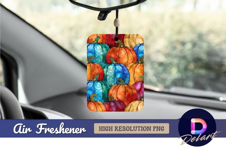 Colorful watercolor pumpkins Air Freshener PNG