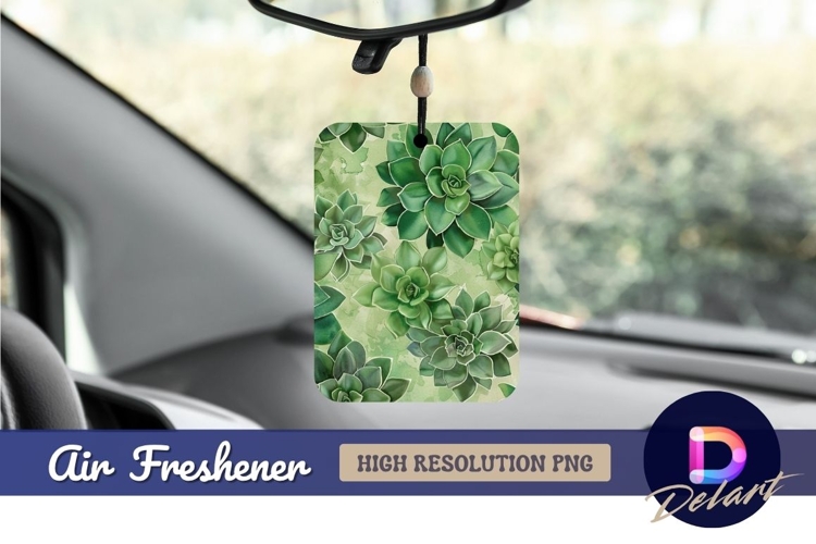 Watercolor succulent plants green Air Freshener PNG