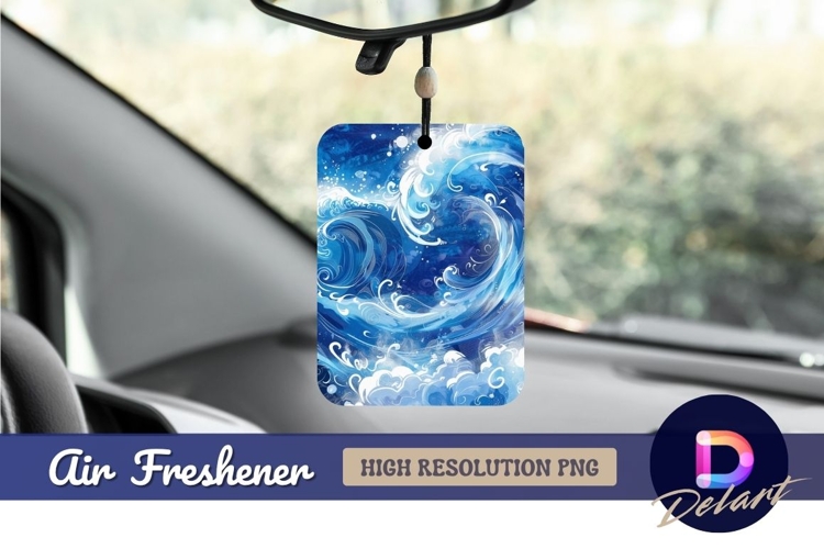 Artistic blue waves vector illustration Air Freshener PNG