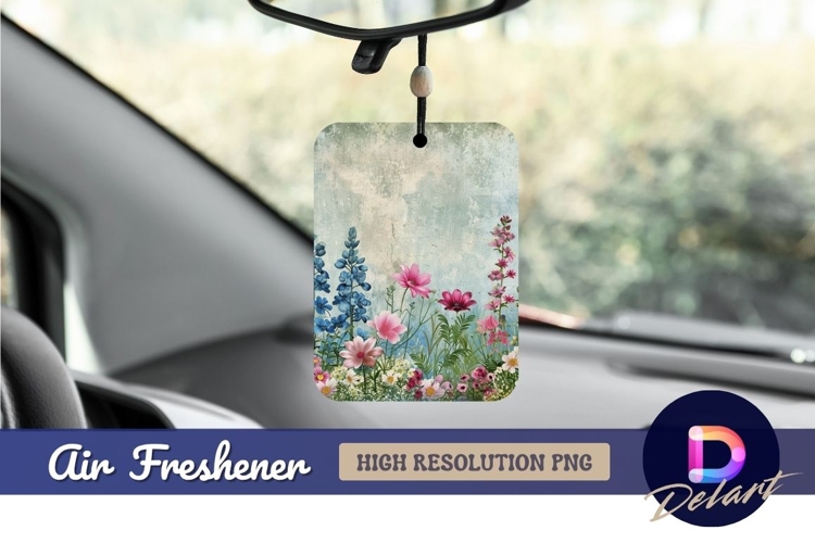 Floral watercolor background with Air Freshener PNG