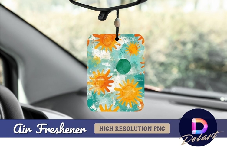 Playful sun and sphere abstract Air Freshener PNG