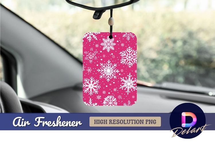 Pink snowflake pattern christmas winter Air Freshener PNG
