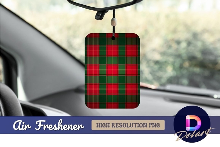 Red green tartan plaid checkered pattern Air Freshener PNG