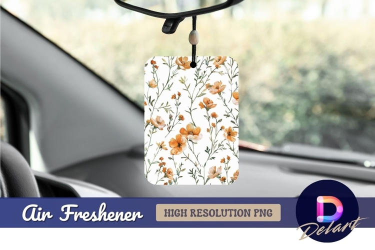 Watercolor orange flowers Air Freshener PNG