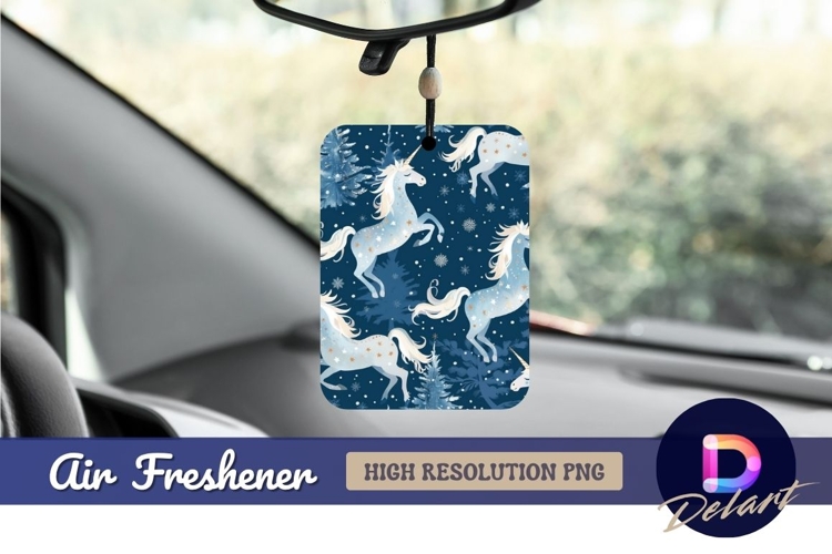 Winter unicorn pattern christmas Air Freshener PNG