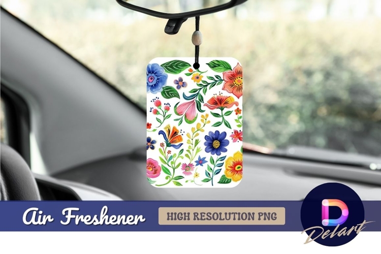 Watercolor floral pattern Air Freshener PNG