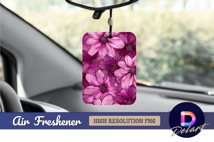 Magenta flowers seamless pattern Air Freshener PNG