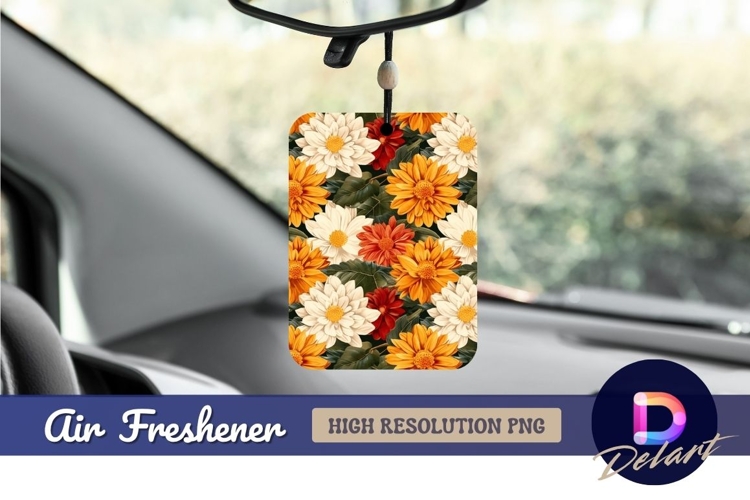 Floral pattern with daisies Air Freshener PNG