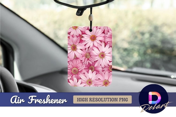 Pink daisy flowers background Air Freshener PNG