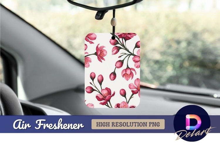 Watercolor pink cherry blossom flower Air Freshener PNG