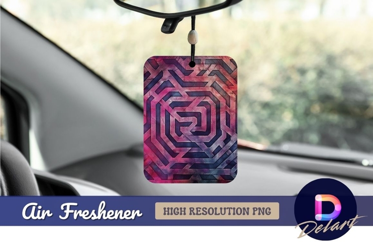 Abstract geometric pattern in pink Air Freshener PNG Design
