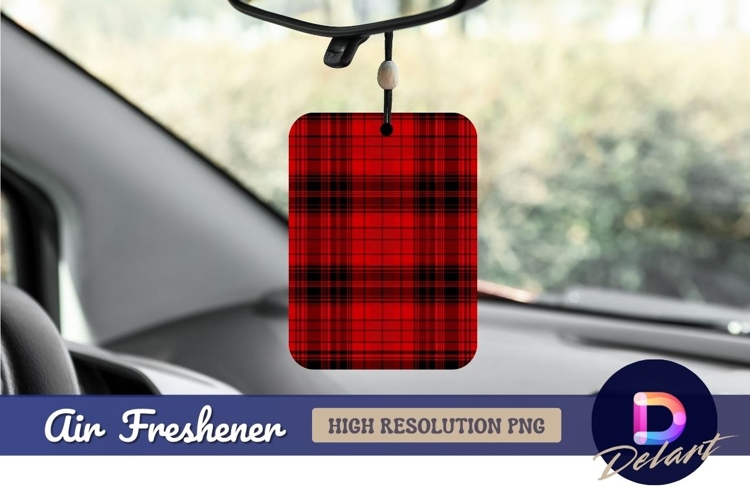 Red and black tartan pattern Air Freshener PNG