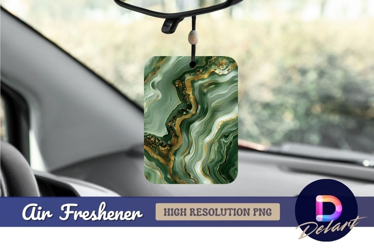 Green and gold agate marble Air Freshener PNG