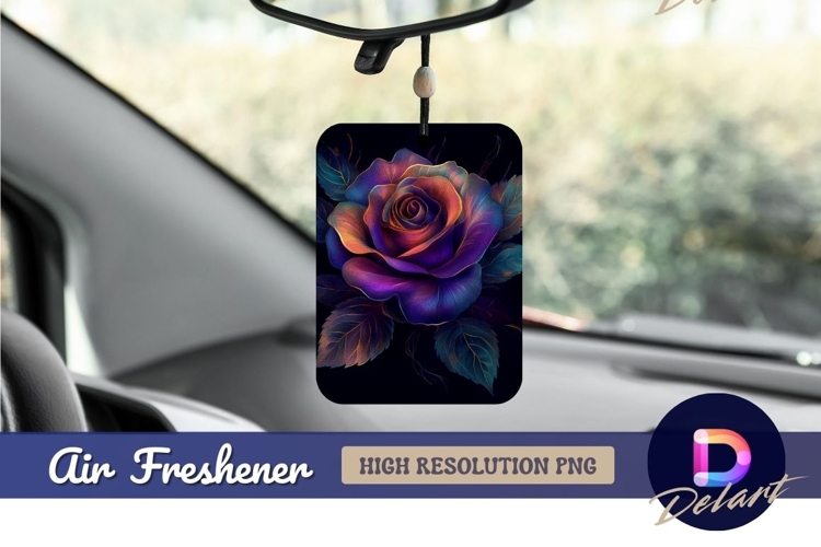 Elegant dark rose with golden edges Air Freshener PNG
