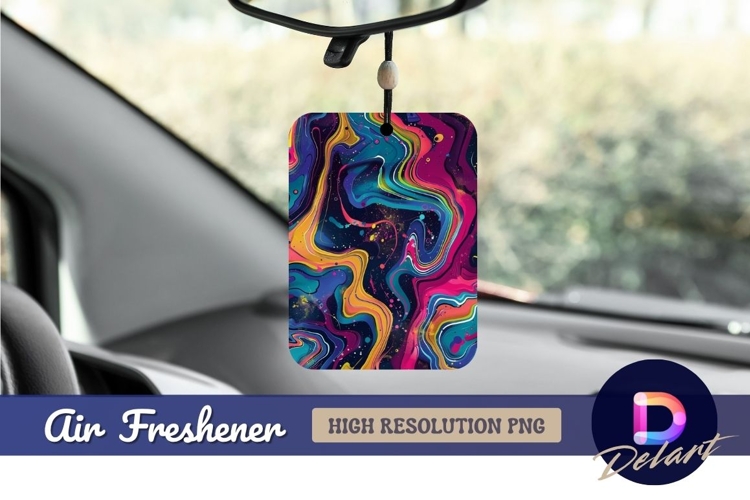 Colorful liquid marble texture swirl Air Freshener PNG