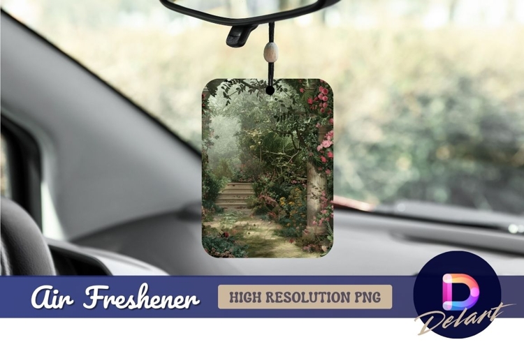 Enchanted garden path with floral Air Freshener PNG