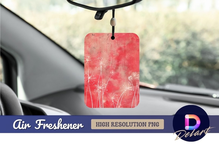 Red watercolor background with white Air Freshener PNG