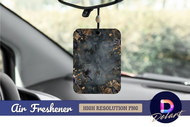 Dark textured background with birds Air Freshener PNG