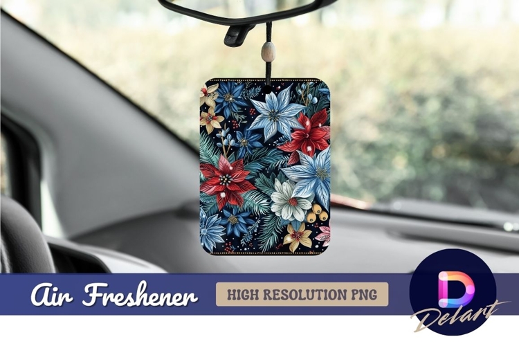 Festive poinsettia floral pattern Air Freshener PNG