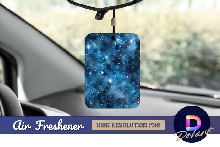 Deep blue space with stars nebula Air Freshener PNG